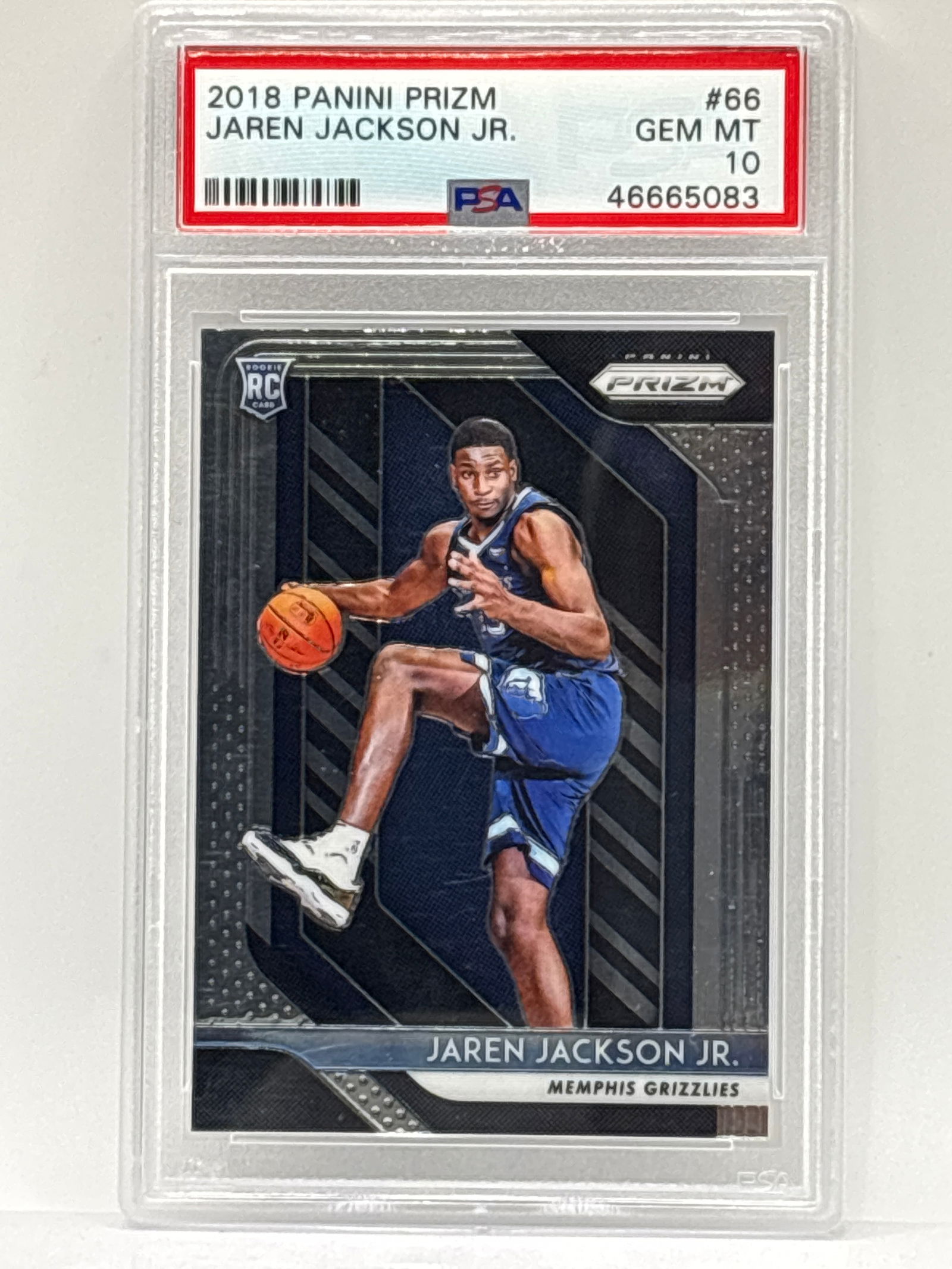 2018 PANINI PRIZM JAREN JACKSON JR ROOKIE CARD PSA GEM MINT 10 (1 of 3)