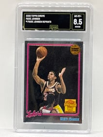2000 TOPPS CHROME MAGIC JOHNSON SCORING LEADERS #1 MAGIC JOHNSON REPRINTS NM-MT+ 8.5