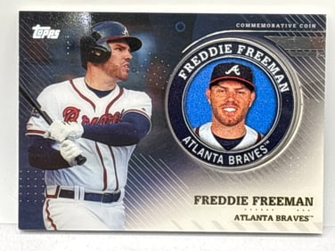2020 TOPPS SERIES 2 FREDDIE FREEMAN COMMEMORATIVE PLAYER MEDALLION CARD