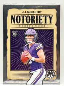 2024 PANINI MOSAIC JJ MCCARTHY NOTORIETY ROOKIE CARD