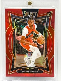 BOOKEND 199/199!! 2024-25 PANINI SELECT JA’KOBE WALTER RED PRIZM HOLO ROOKIE CARD