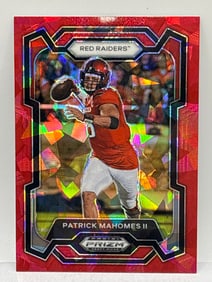 2024 PANINI PRIZM DRAFT PICKS PATRICK MAHOMES RED CRACKED ICE PRIZM HOLO