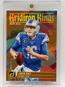 43/100!! 2023 PANINI DONRUSS GRIDIRON KINGS JARED GOFF STUDIO SERIES