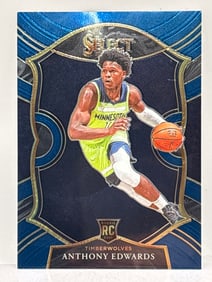 2021 PANINI SELECT ANTHONY EDWARDS BLUE CONCOURSE ROOKIE CARD