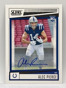 2022 PANINI SCORE ALEC PIERCE AUTOGRAPHED ROOKIE CARD