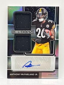 71/150!! 2020 PANINI OBSIDIAN ANTHONY MCFARLAND RPA DUAL PATCH AUTOGRAPHED ROOKIE CARD