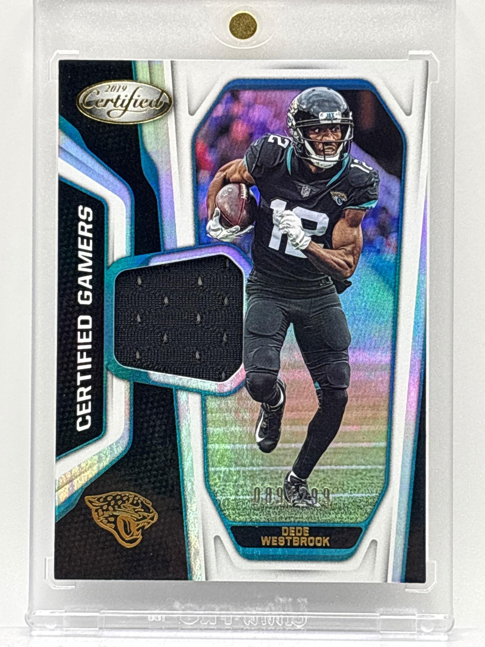 89/299!! 2019 PANINI CERTIFIED DEDE WESTBROOK CERTIFIED GAMERS PLAYER-WORN JERSEY PATCH (1 of 3)