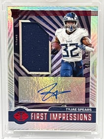 146/199!! 2023 PANINI ILLUSIONS FIRST IMPRESSIONS TYJAE SPEARS RPA AUTHENTIC PATCH AUTOGRAPHED RC