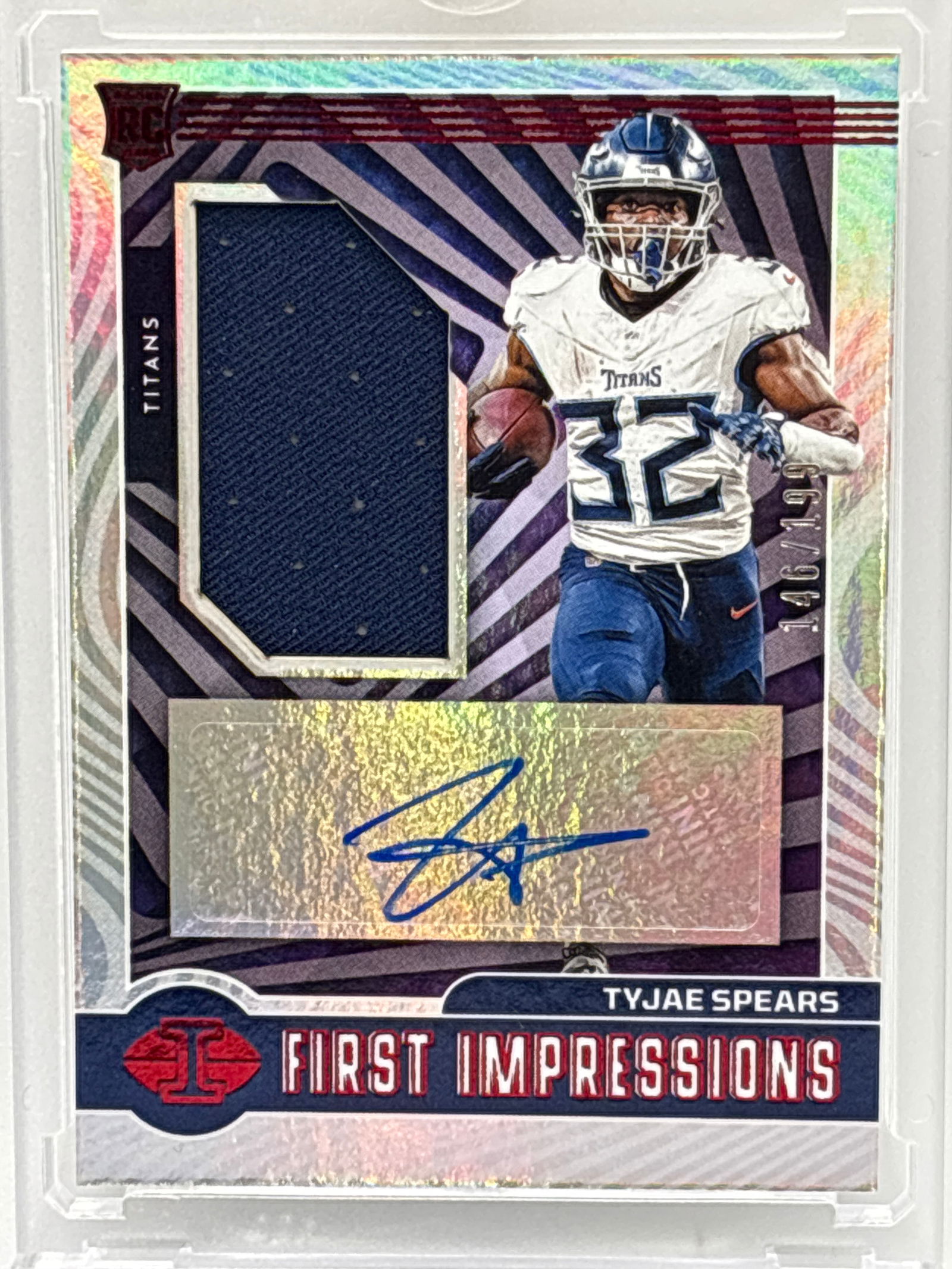 146/199!! 2023 PANINI ILLUSIONS FIRST IMPRESSIONS TYJAE SPEARS RPA AUTHENTIC PATCH AUTOGRAPHED RC (1 of 4)