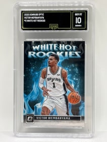 2023 PANINI DONRUSS OPTIC VICTOR WEMBANYAMA WHITE HOT ROOKIES RC GEM MINT 10