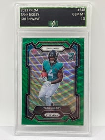 2023 PANINI PRIZM TANK BIGSBY GREEN WAVE PRIZM HOLO ROOKIE CARD GEM MINT 10