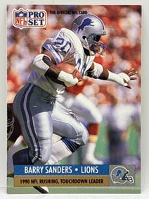 1991 PRO SET BARRY SANDERS NFL RUSHING TOUCHDOWN LEADER