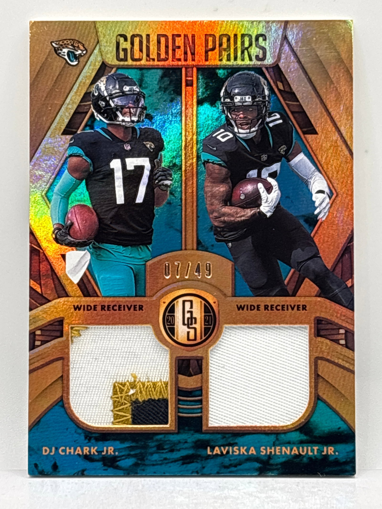 7/49!! 2021 PANINI GOLD STANDARD GOLDEN PAIRS DJ CHARK & L SHENAULT AUTHENTIC DUAL PATCH: 7/49!! 2021 PANINI GOLD STANDARD GOLDEN PAIRS DJ CHARK & L SHENAULT AUTHENTIC DUAL PATCH