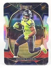 2022 PANINI SELECT KENNETH WALKER CONCOURSE DIE-CUT PRIZM HOLO ROOKIE CARD