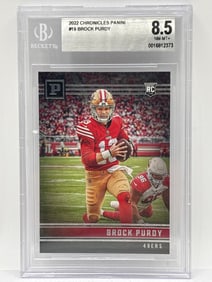 2022 PANINI CHRONICLES BROCK PURDY SILVER FOIL ROOKIE CARD NM-MT+ 8.5