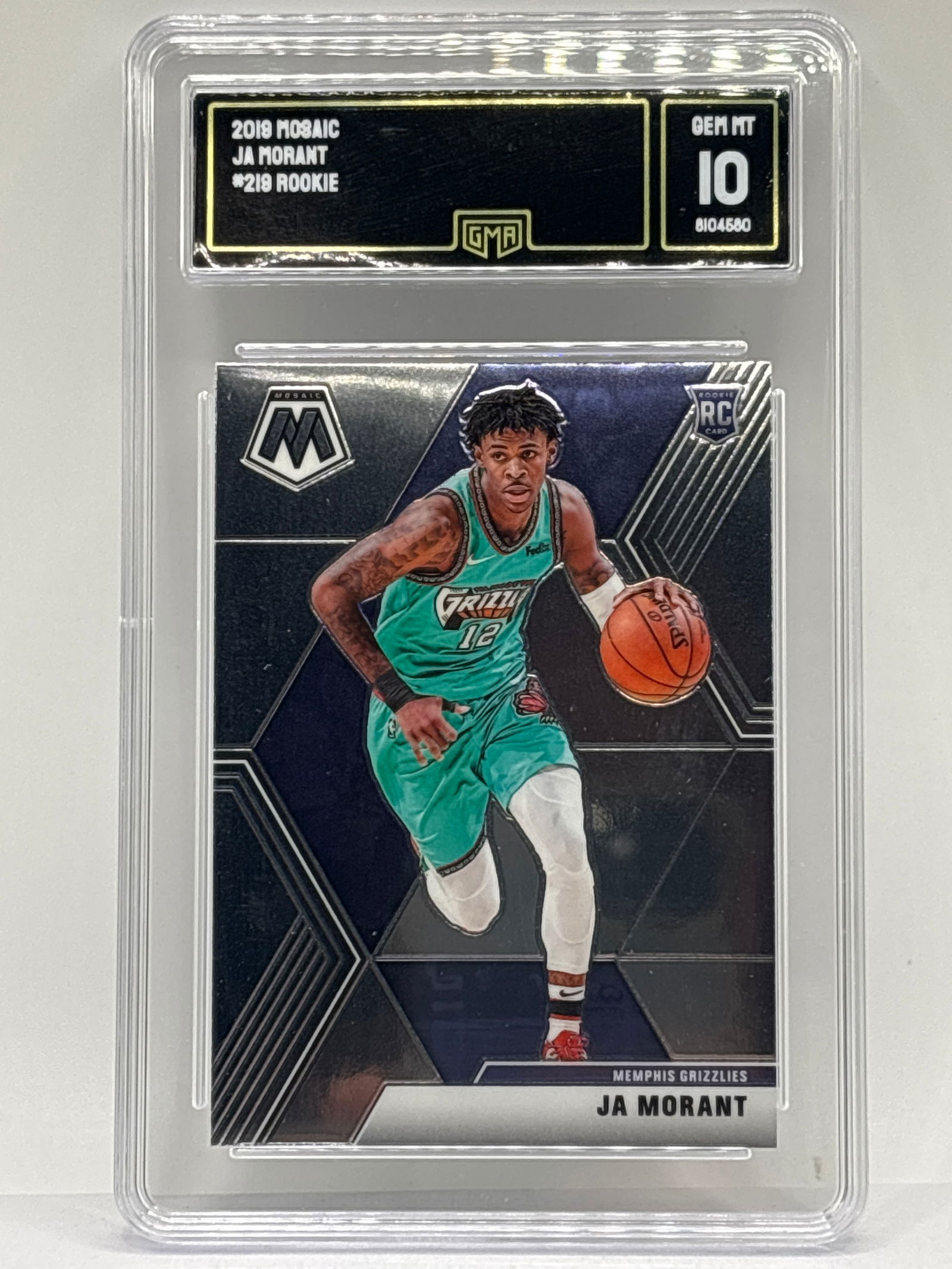 2019 PANINI MOSAIC JA MORANT ROOKIE CARD GEM MINT 10 (1 of 3)