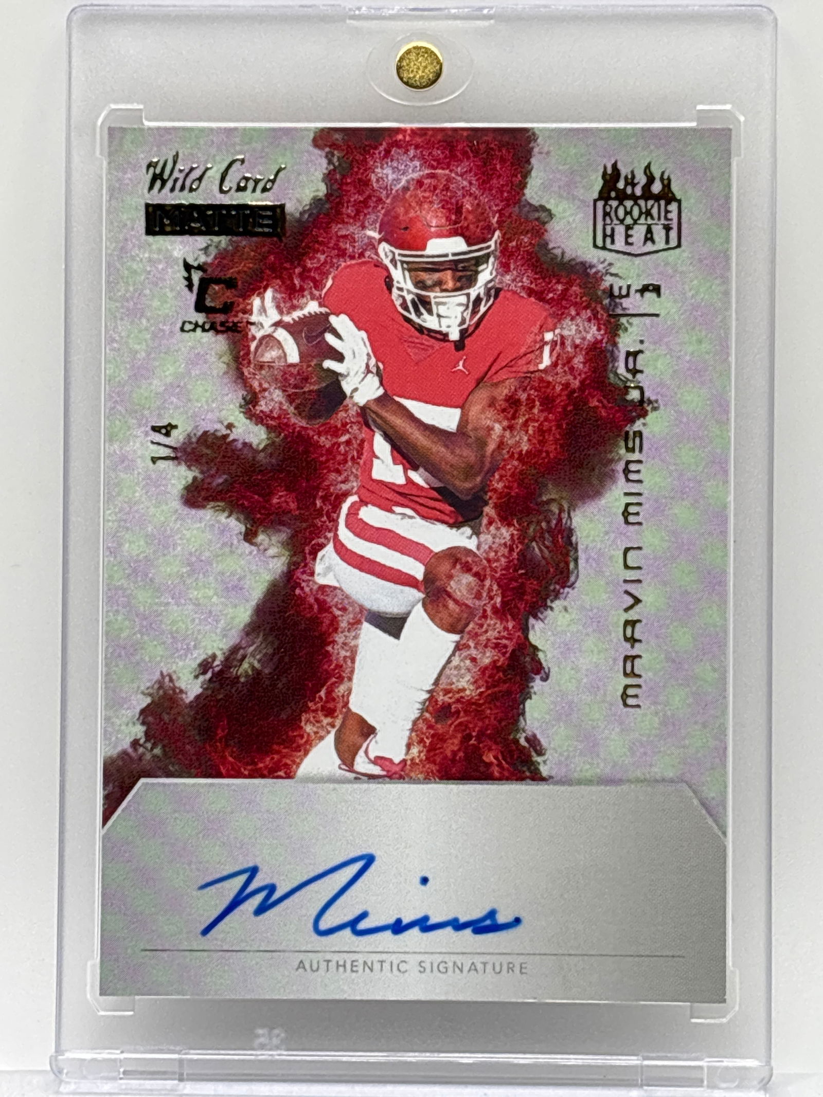 1/4!! 2023 WC MATTE CHASE MARVIN MIMS ROOKIE HEAT ON-CARD AUTOGRAPHED ROOKIE CARD (1 of 9)