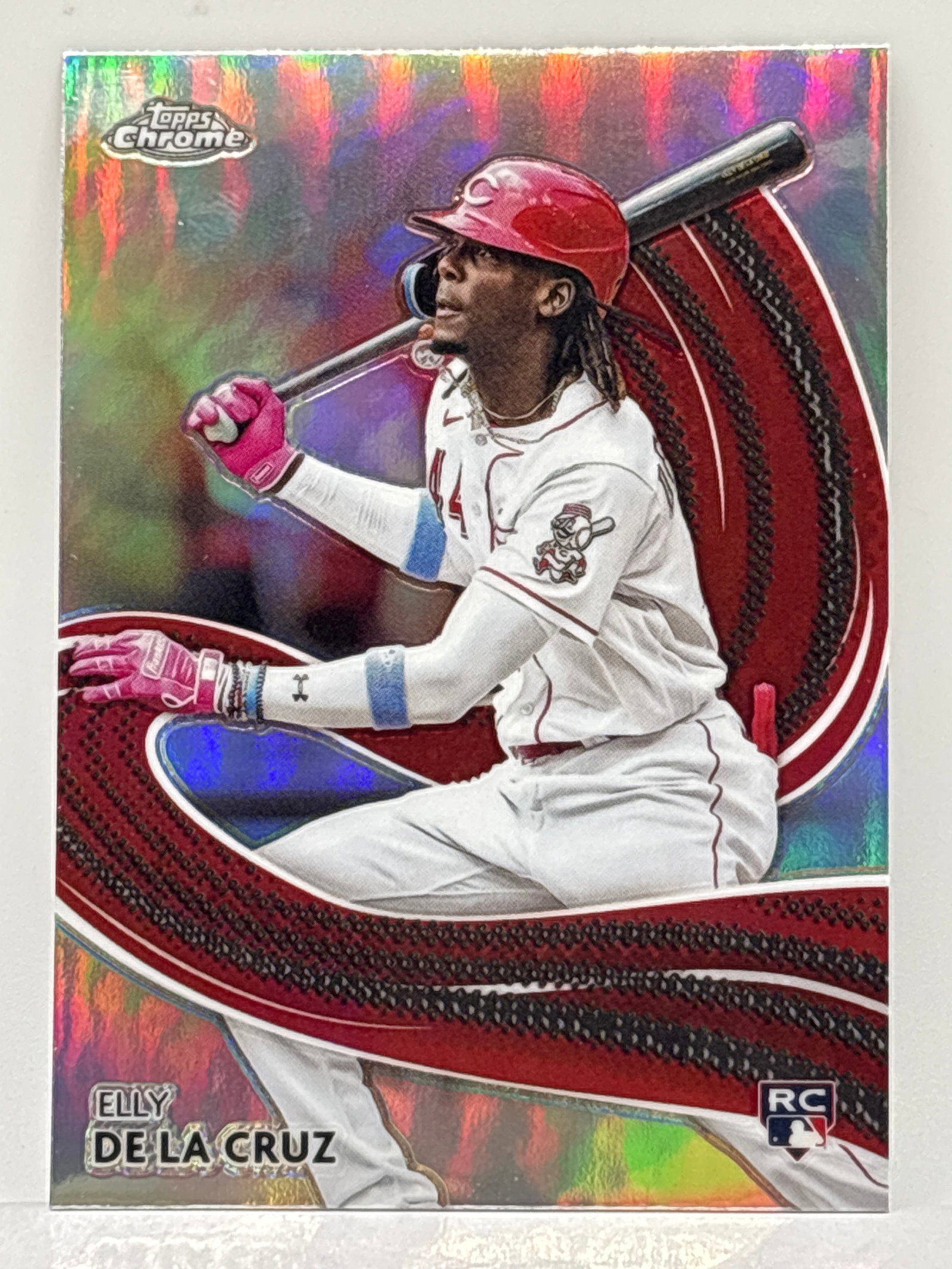 2024 TOPPS CHROME ELLY DE LA CRUZ STROKES ROOKIE CARD INSERT: 2024 TOPPS CHROME ELLY DE LA CRUZ STROKES ROOKIE CARD INSERT