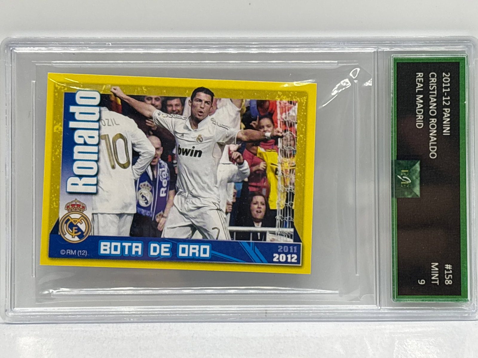 2011-12 PANINI BOTA DE ORO CRISTIANO RONALDO REAL MADRID GRADED MINT 9: 2011-12 PANINI BOTA DE ORO CRISTIANO RONALDO REAL MADRID GRADED MINT 9