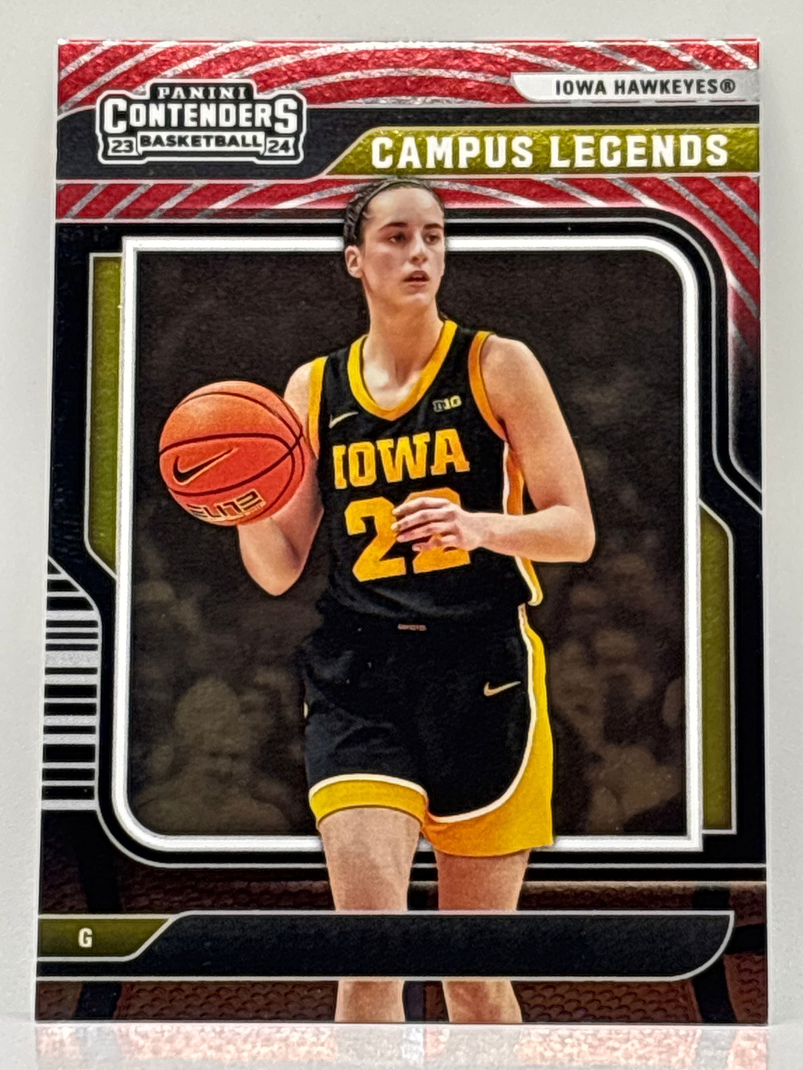 2024 PANINI CAITLIN CLARK COLLECTION CAITLIN CLARK RED FOIL SP CAMPUS LEGENDS ROOKIE CARD (1 of 2)