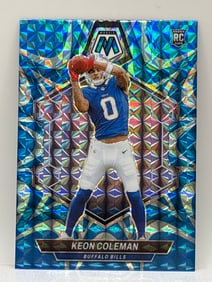 2024 PANINI MOSAIC KEON COLEMAN BLUE REACTIVE PRIZM HOLO ROOKIE CARD