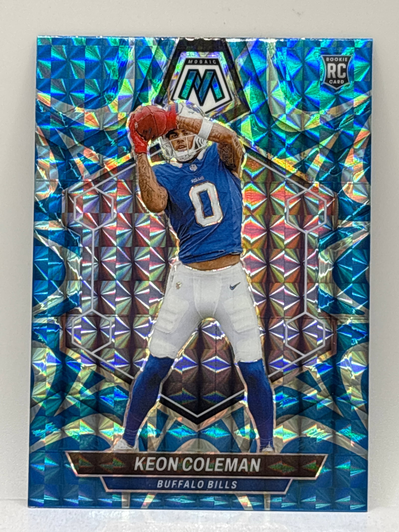 2024 PANINI MOSAIC KEON COLEMAN BLUE REACTIVE PRIZM HOLO ROOKIE CARD: 2024 PANINI MOSAIC KEON COLEMAN BLUE REACTIVE PRIZM HOLO ROOKIE CARD