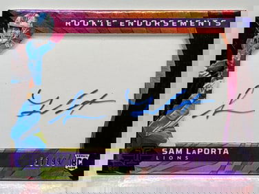 31/99!! 2023 PANINI ILLUSIONS ROOKIE ENDORSEMENTS SAM LAPORTA ON-CARD AUTOGRAPHED ROOKIE CARD