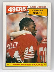 5 SUPERBOWL WINNER CHARLES HALEY HOF 1987 TOPPS ROOKIE CARD