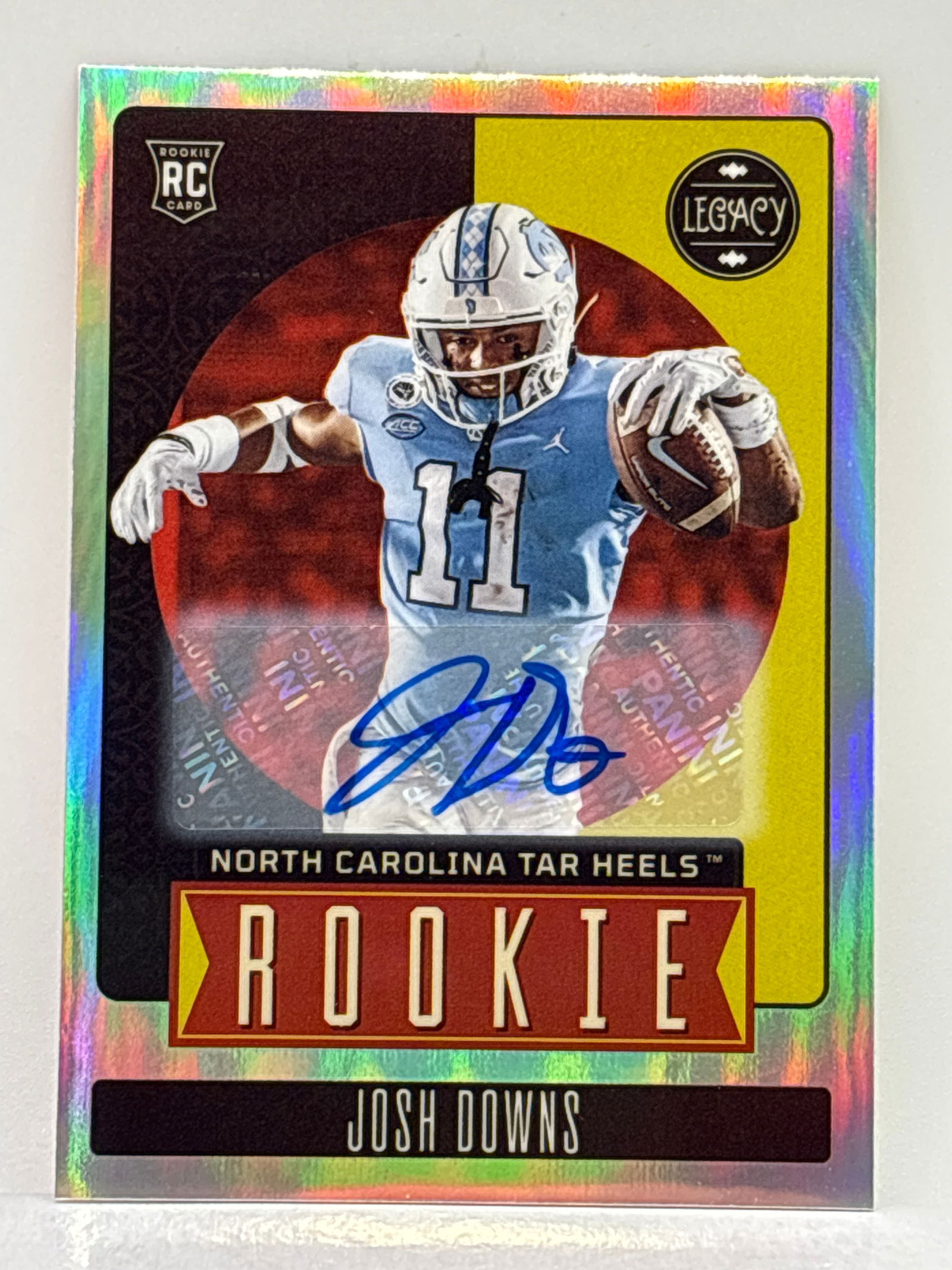 2023 PANINI LEGACY DRAFT JOSH DOWNS AUTOGRAPHED ROOKIE CARD (1 of 3)