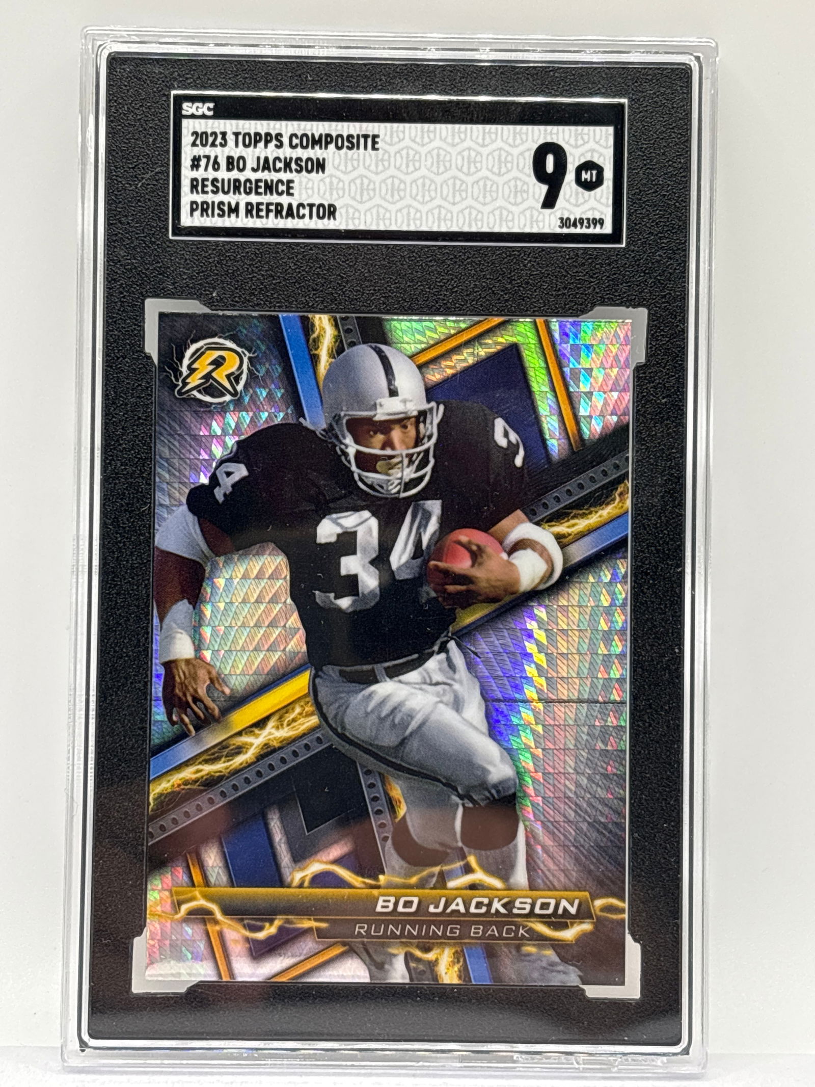 2023 TOPPS COMPOSITE BO JACKSON RESURGENCE PRISM REFRACTOR GRADED SGC MINT 9 (1 of 3)