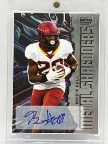 2022 SKYBOX METAL UNIVERSE CHAMPIONS BREECE HALL AUTOGRAPHED ROOKIE CARD