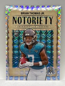 2024 PANINI MOSAIC BRIAN THOMAS JR NOTORIETY PRIZM HOLO ROOKIE CARD