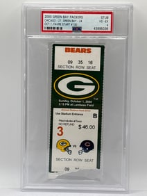2000 GREEN BAY PACKERS VS CHICAGO BEARS 10/1/2000 TICKET STUB GRADED PSA VG-EX 4