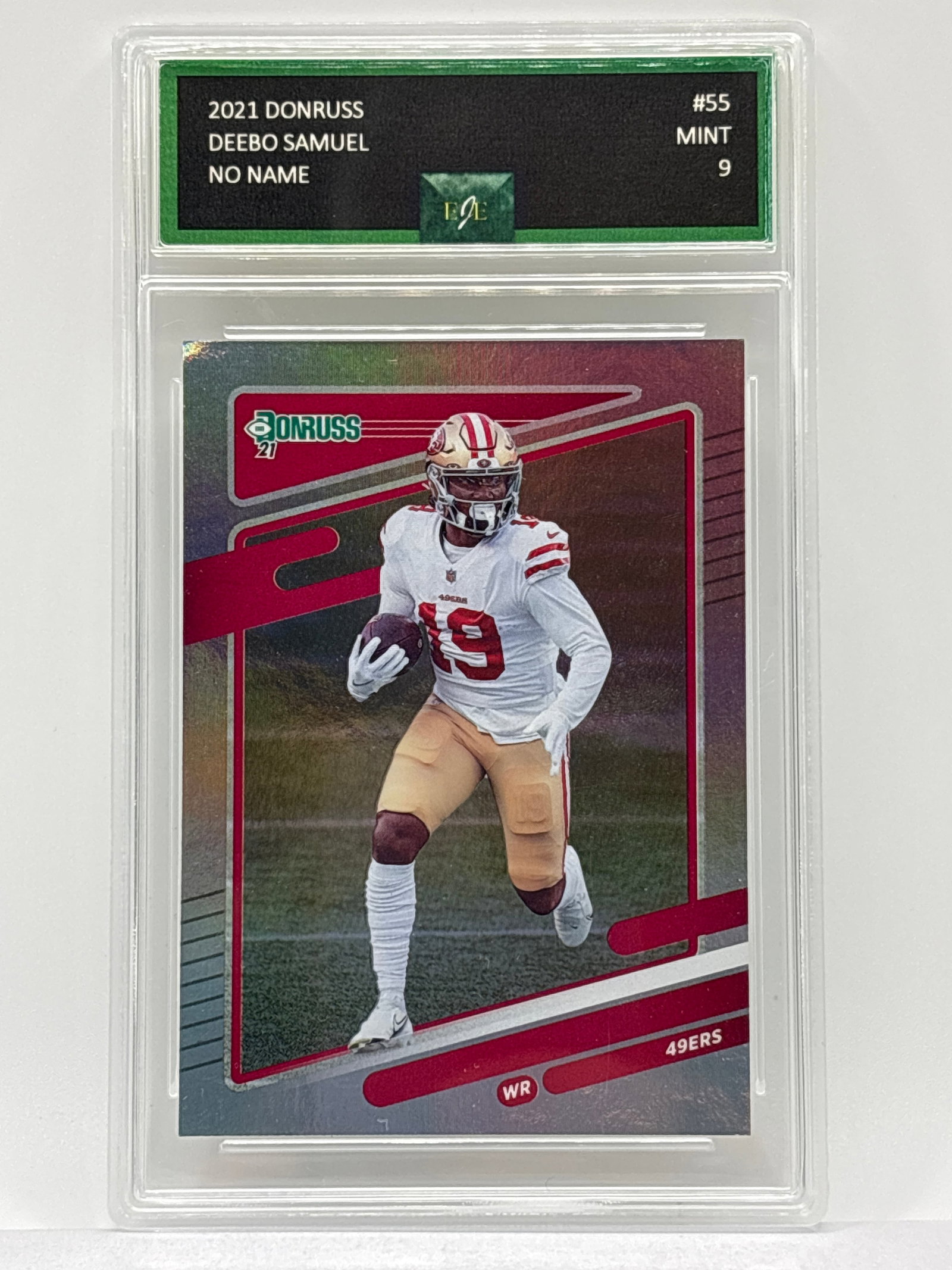 2021 PANINI DONRUSS DEEBO SAMUEL NO NAME #55 GRADED MINT 9: 2021 PANINI DONRUSS DEEBO SAMUEL NO NAME #55 GRADED MINT 9