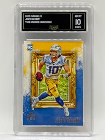 2020 PANINI CHRONICLES JUSTIN HERBERT GRIDIRON KINGS ROOKIE CARD GMA GEM MINT 10