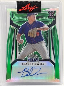 1/1!! BLADE TIDWELL LEAF METAL GREEN AUTOGRAPHED 1/1 PRE-PRODUCTION PROOF ROOKIE CARD