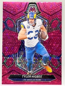 16/20!! 2024 PANINI MOSAIC TYLER HIGBEE PINK NO HUDDLE PRIZM HOLO SP