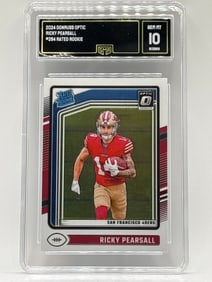 2024 PANINI DONRUSS OPTIC RICKY PEARSALL RATED ROOKIE CARD GRADED GMA GEM MINT 10