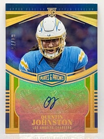 60/75!! 2023 PANINI PLATES & PATCHES UPPER ECHELON QUENTIN JOHNSTON AUTOGRAPHED ROOKIE CARD