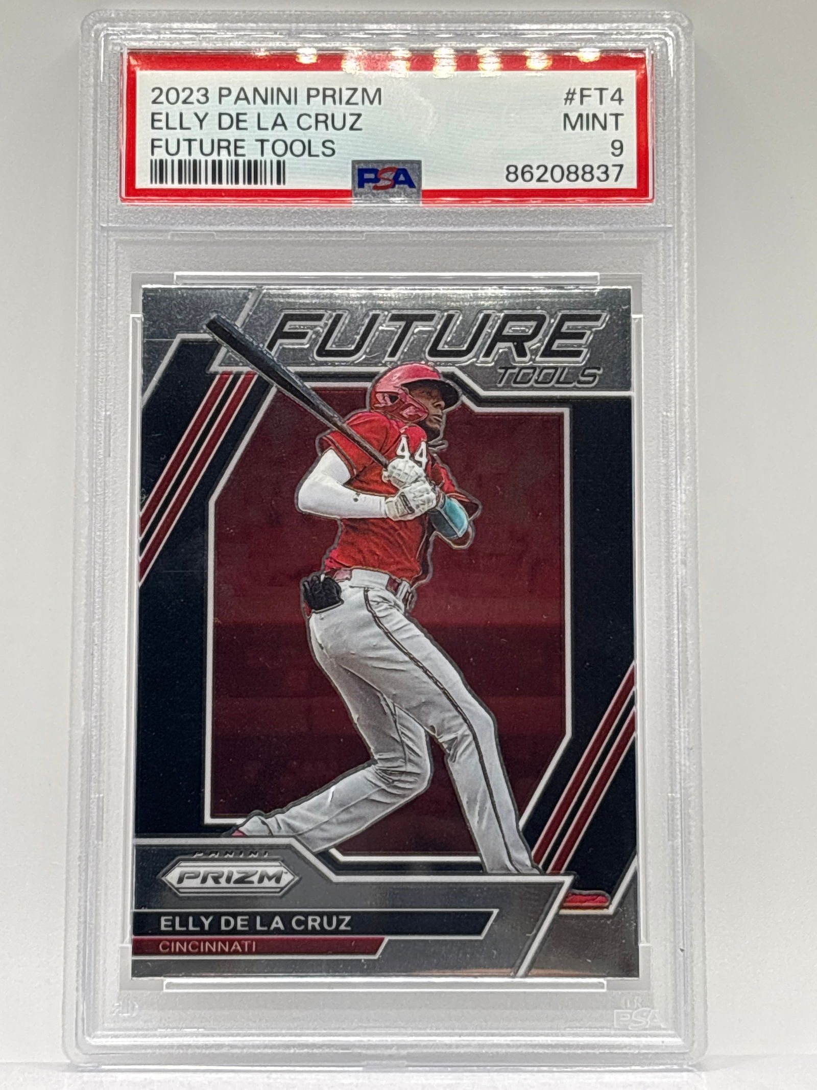 2023 PANINI PRIZM ELLY DE LA CRUZ FUTURE TOOLS SP ROOKIE CARD GRADED PSA MINT 9 (1 of 3)