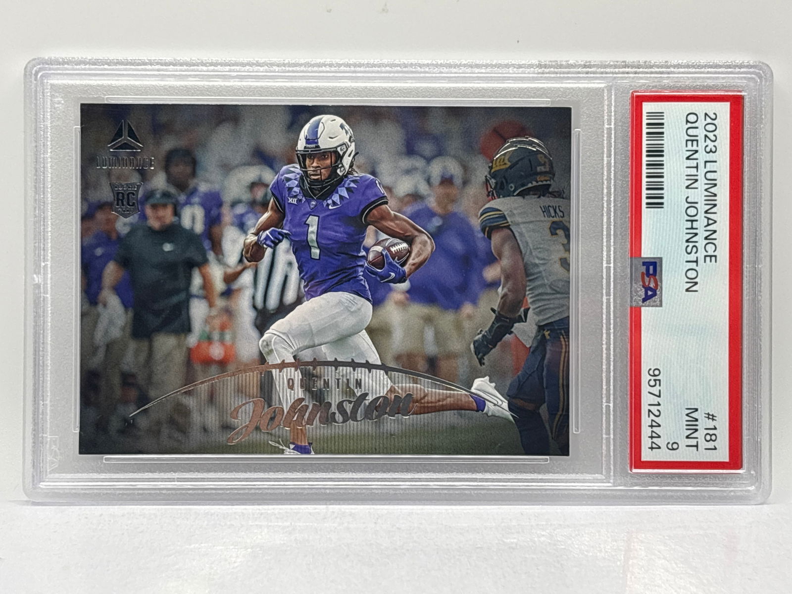 2023 PANINI LUMINANCE QUENTIN JOHNSON SILVER ROOKIE CARD GRADED PSA MINT 9 (1 of 3)