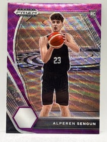 2021 PANINI PRIZM DRAFT PICKS ALPEREN SENGUN PURPLE WAVE PRIZM HOLO ROOKIE CARD