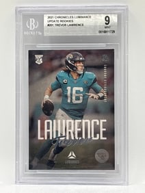 2021 PANINI CHRONICLES LUMINANCE UPDATE ROOKIES TREVOR LAWRENCE ROOKIE CARD GRADED BECKETT MINT 9