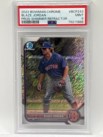2022 BOWMAN CHROME BLAZE JORDAN PROSPECTS SHIMMER ROOKIE REFRACTOR PSA MINT 9