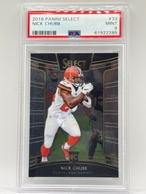 2018 PANINI SELECT NICK CHUBB CONCOURSE ROOKIE CARD GRADED PSA MINT 9