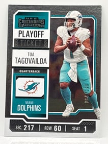 84/199!! 2023 PANINI CONTENDERS TUA TAGOVAILOA PLAYOFF TICKET SILVER SP