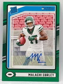 2024 PANINI DONRUSS MALACHI CORLEY AUTOGRAPHED RATED ROOKIE CARD