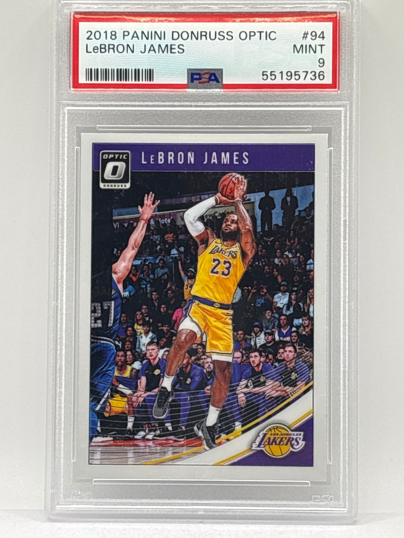 2018 PANINI DONRUSS OPTIC LEBRON JAMES #94 GRADED PSA MINT 9 (1 of 3)