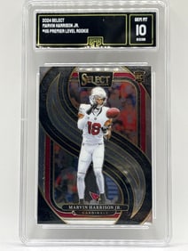 2024 PANINI SELECT MARVIN HARRISON JR PREMIER LEVEL ROOKIE CARD GRADED GEM MINT 10