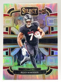 2023 PANINI SELECT BIJAN ROBINSON CONCOURSE SILVER PRIZM HOLO ROOKIE CARD
